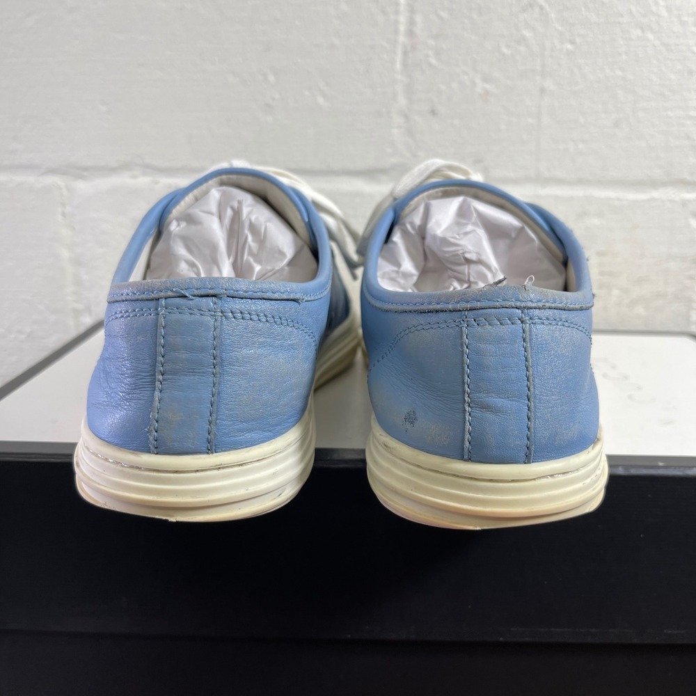 Gucci Women's Blue Leather Trainers Low Top Sneaker Lace up Size 36.5/6.5 US - Picture 6 of 13